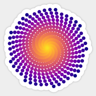 Whirlpool Spiral | Dark Sunset Yellow Red Blue Sticker